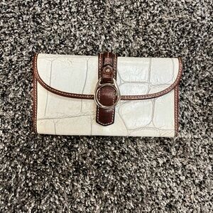 Elegant Cream and Brown Women's Clutch by Dooney & Bourne